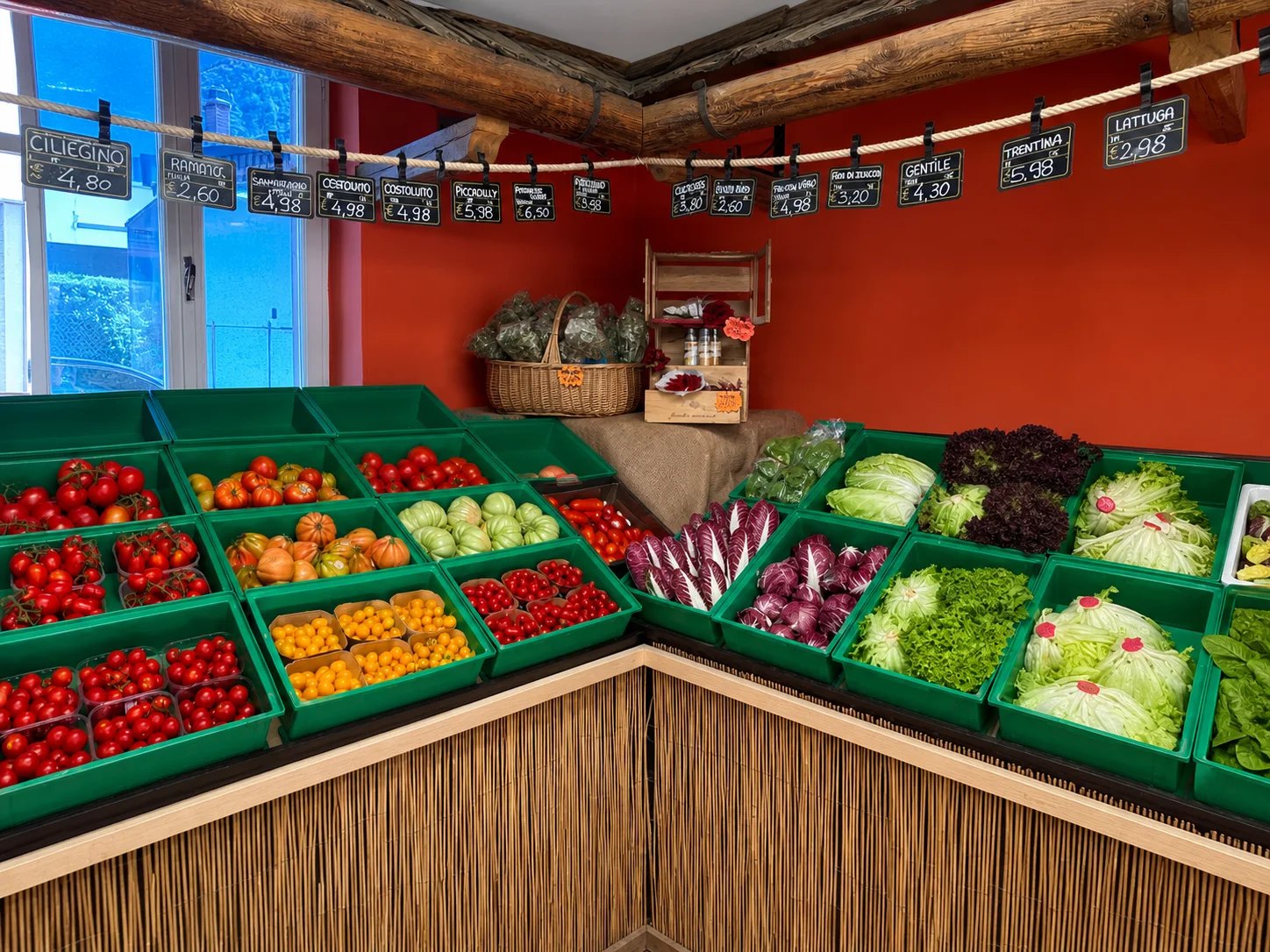 Il banco delle verdure fresche Il banco delle verdure fresche